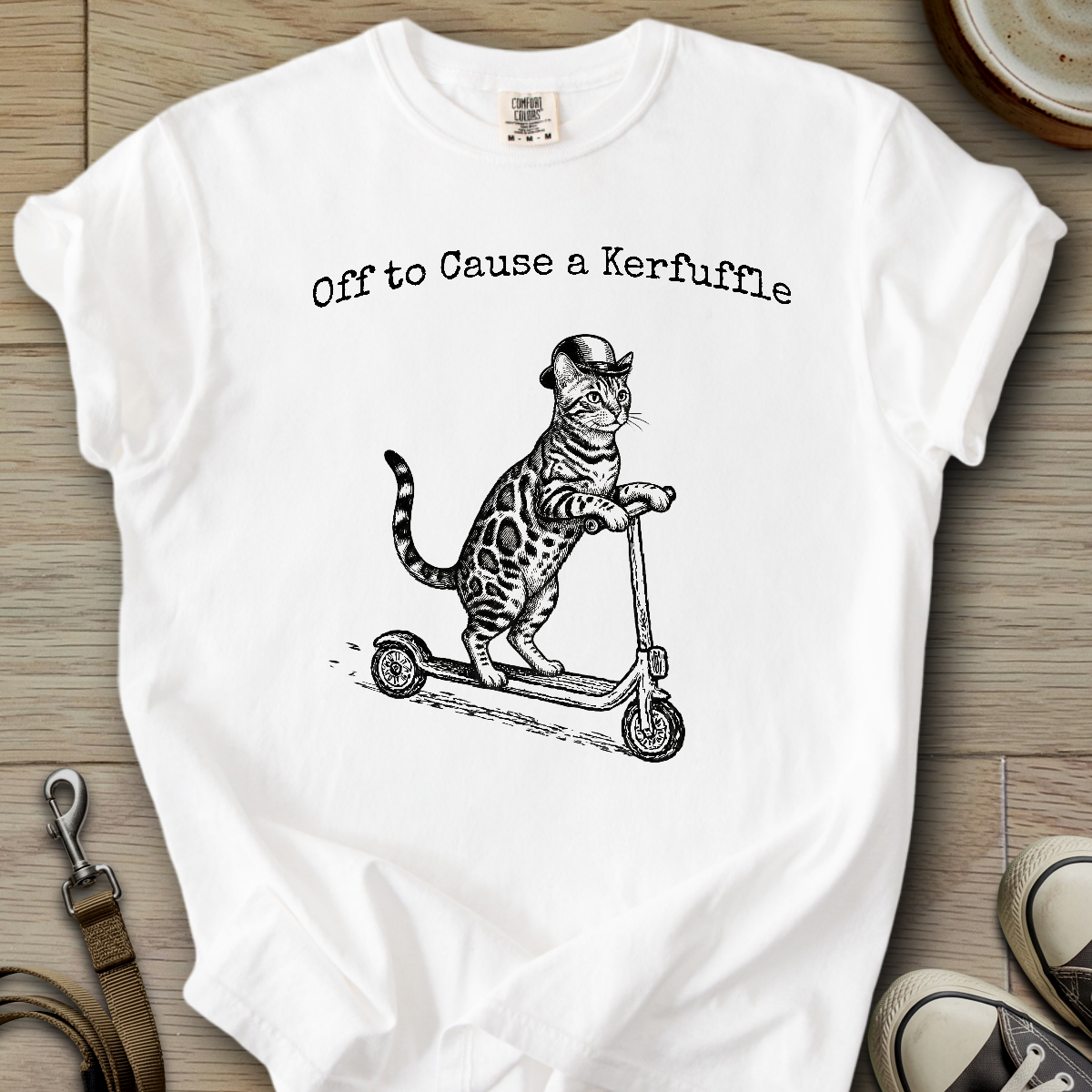Off to Cause a Kerfuffle - Cat T-Shirt