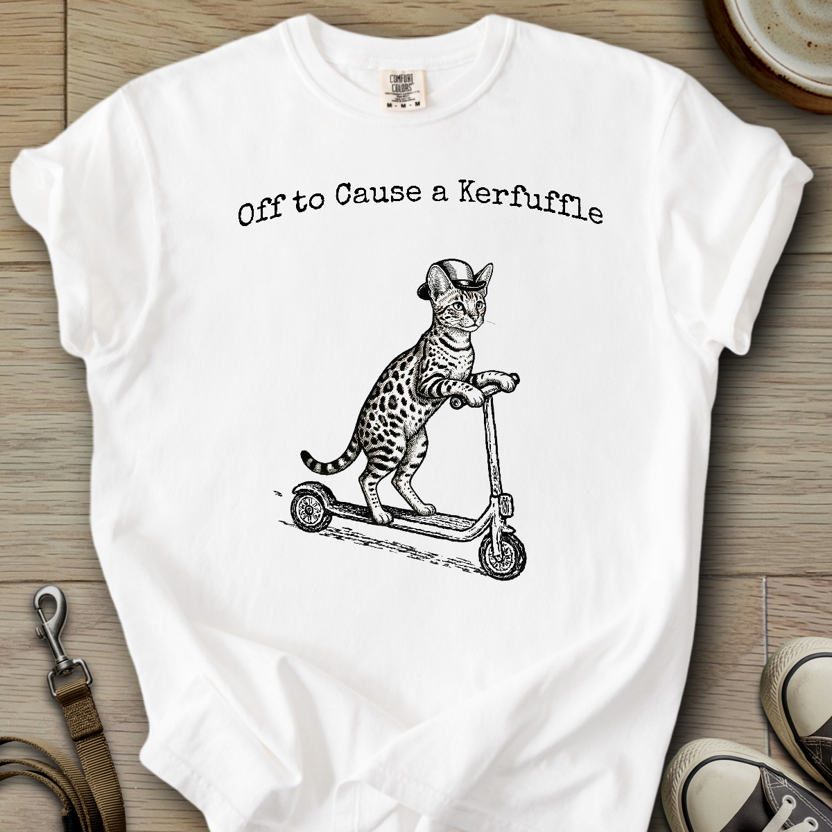 Off to Cause a Kerfuffle - Cat T-Shirt