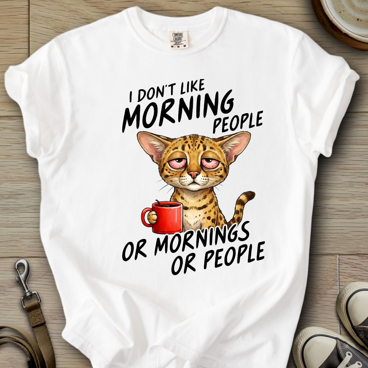 I dont Like Morning - Cat T-Shirt