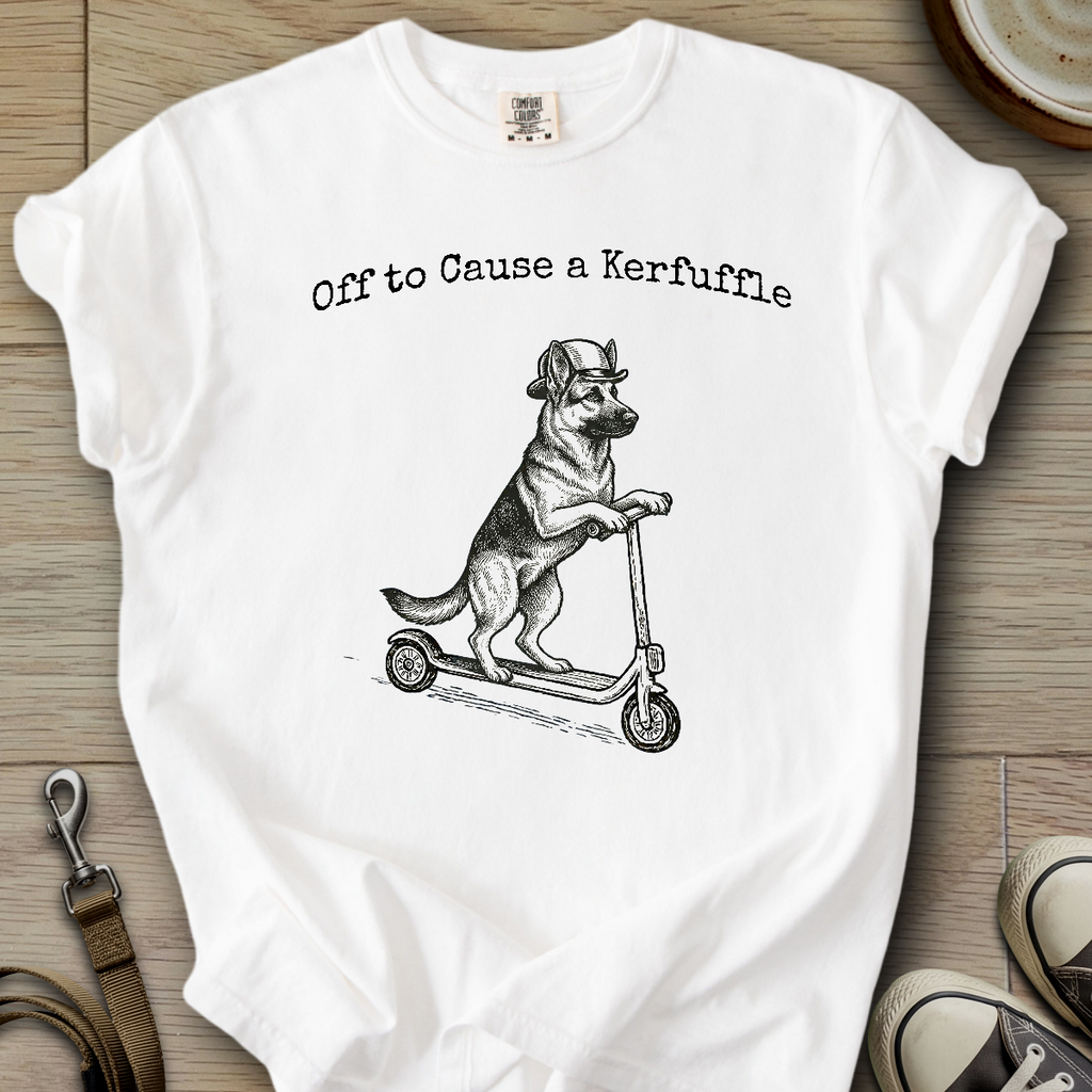 Off to Cause a Kerfuffle - GSD T-Shirt