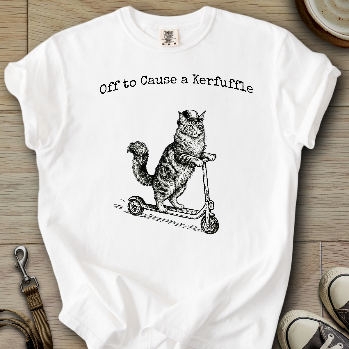 Off to Cause a Kerfuffle - Cat T-Shirt