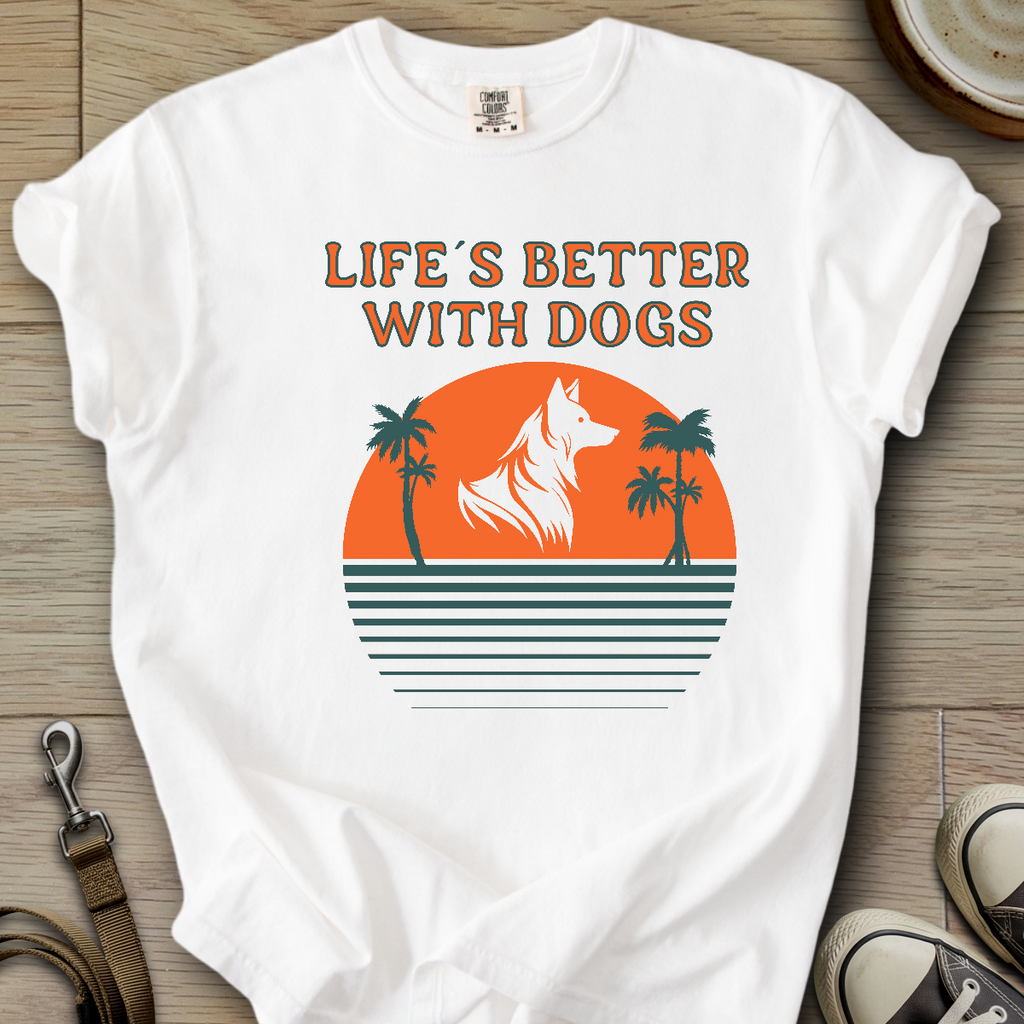 Life is Better W/Dogs - Collie T-Shirt