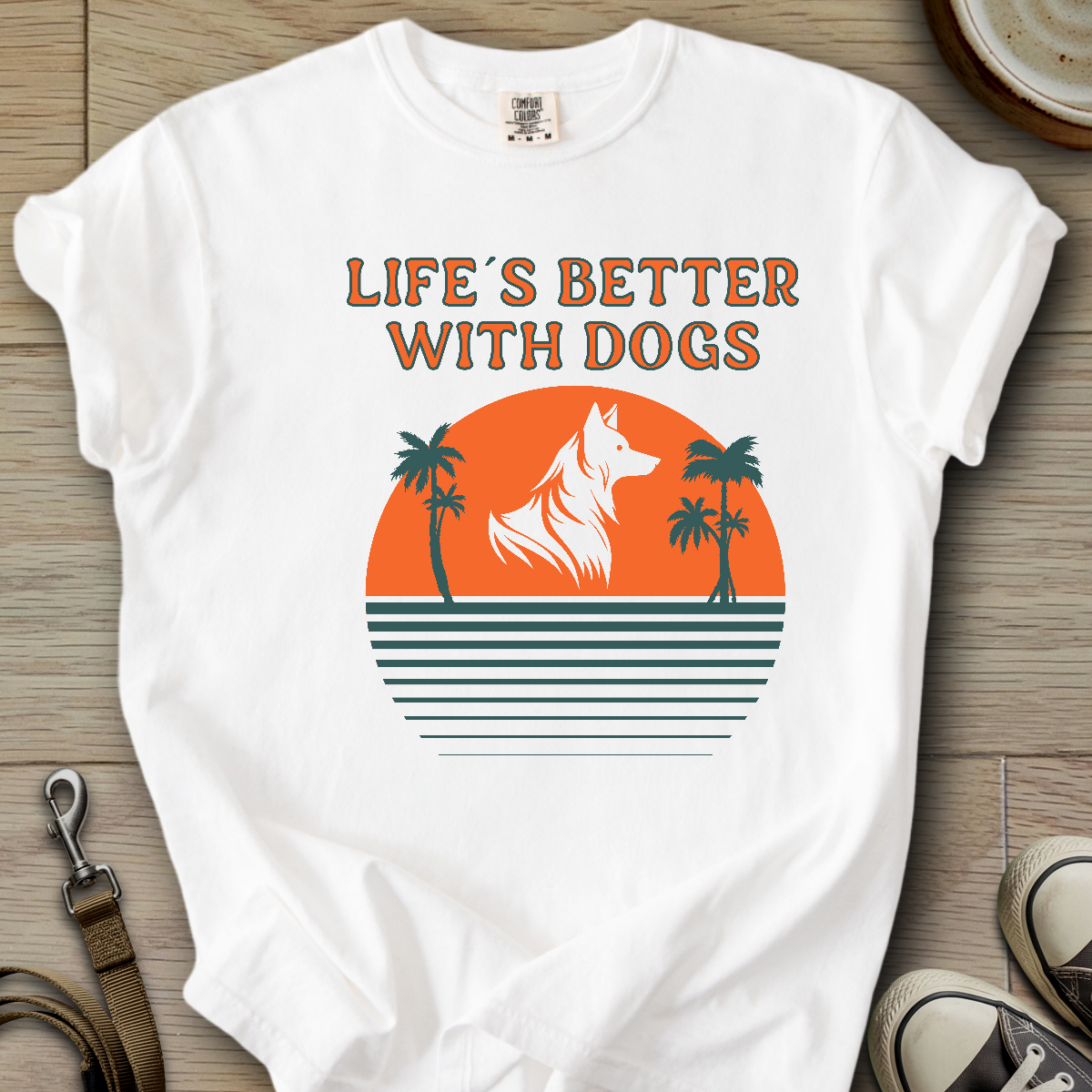 Life is Better W/Dogs - Collie T-Shirt