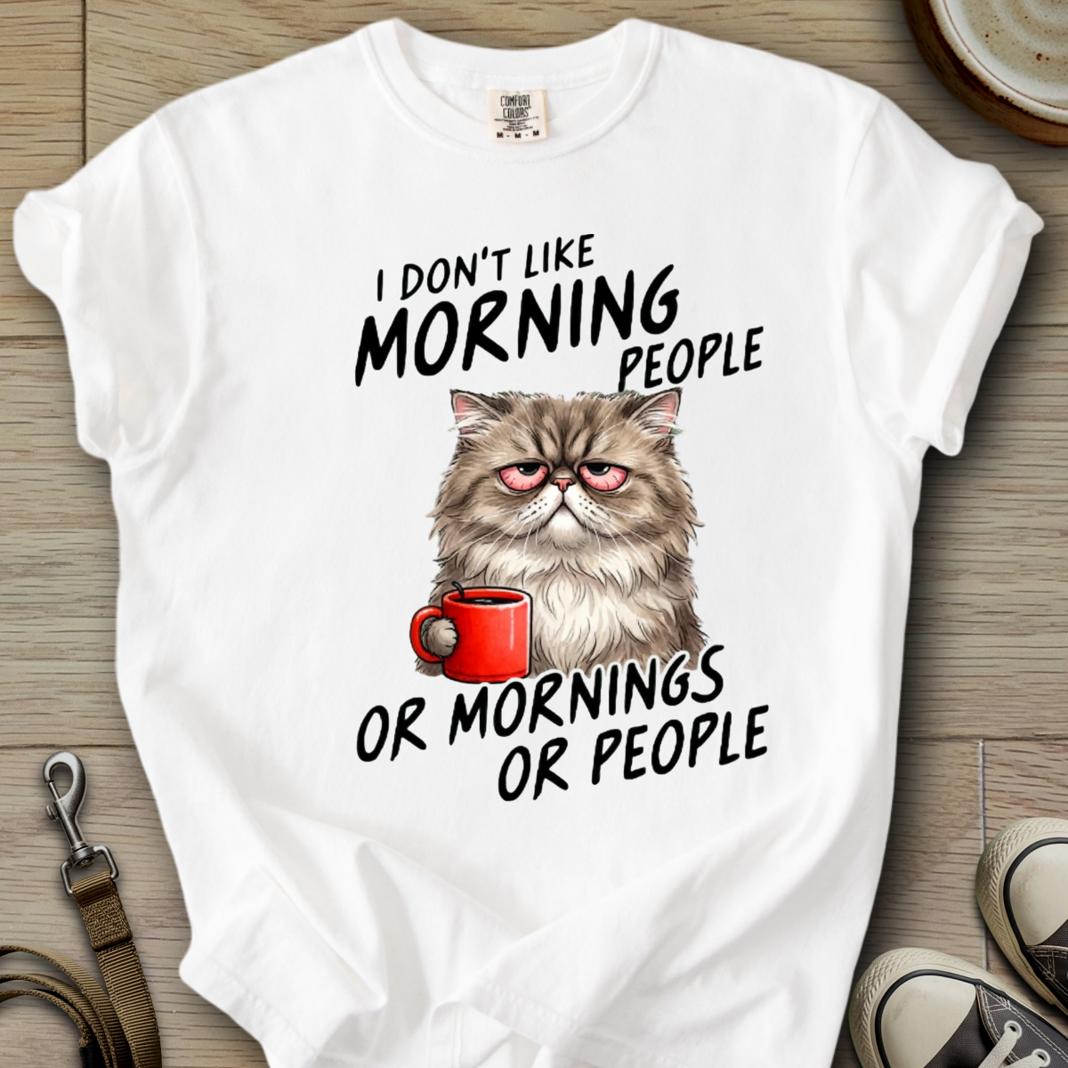 I dont Like Morning - Cat T-Shirt